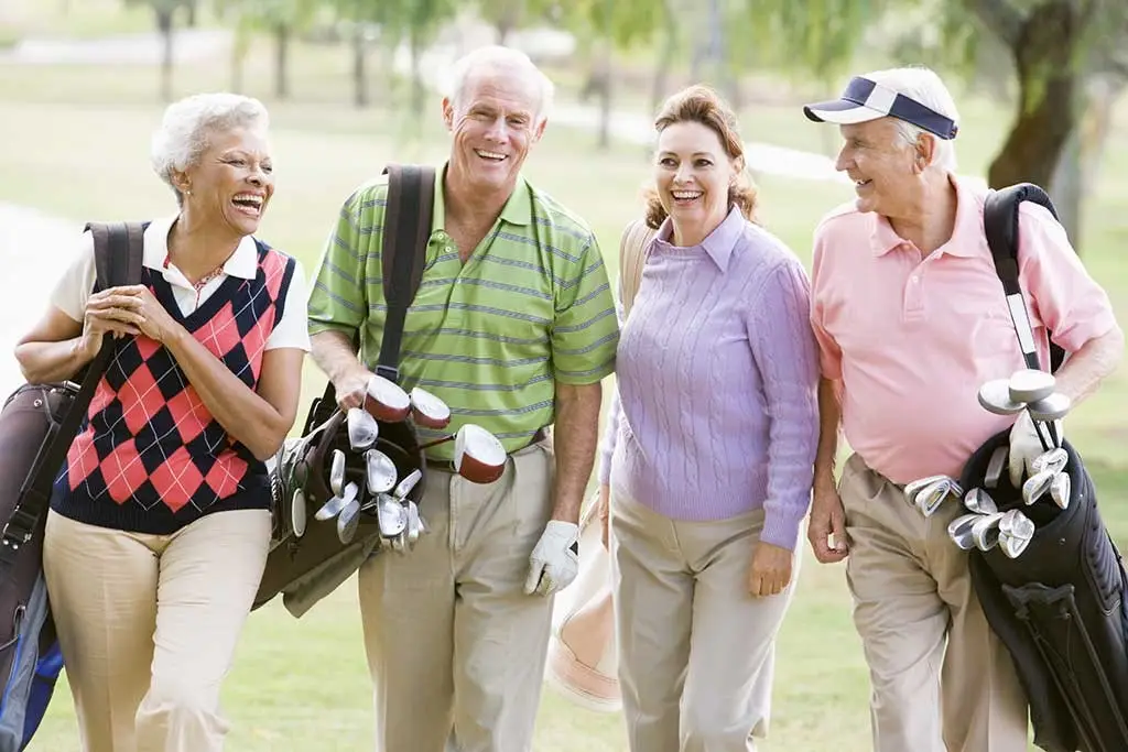 Senior adults on the golf course